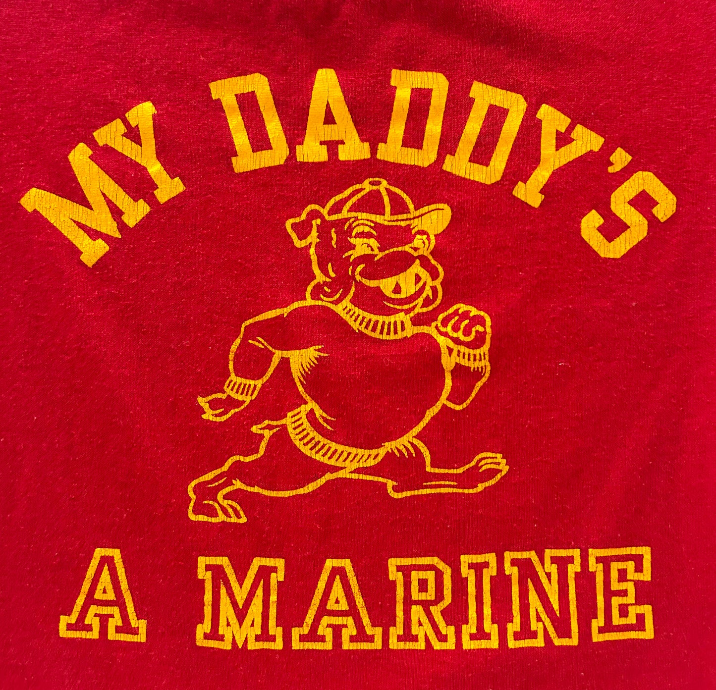 Vintage 1980s Jerzees Kids T-Shirt – “My Daddy’s a Marine” Red Graphic Tee | Made in USA Military Style Toddler Shirt, Size - 2-4 Years
