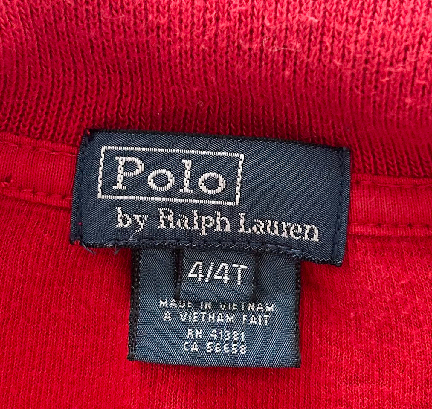 Vintage Polo Ralph Lauren Kids Red Quarter-Zip Sweater | Classic Preppy Knit Pullover Jumper, Size - 4 Years