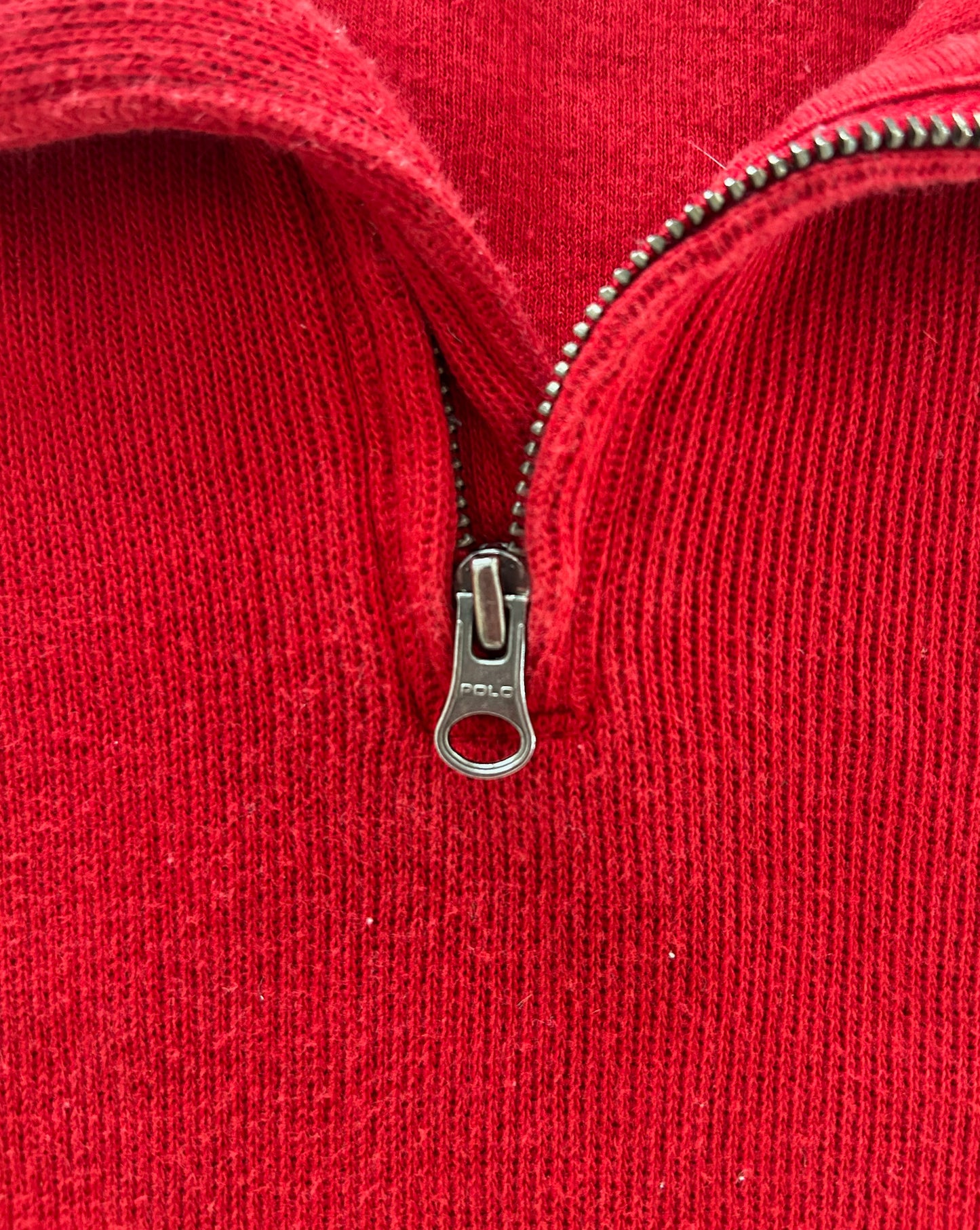 Vintage Polo Ralph Lauren Kids Red Quarter-Zip Sweater | Classic Preppy Knit Pullover Jumper, Size - 4 Years