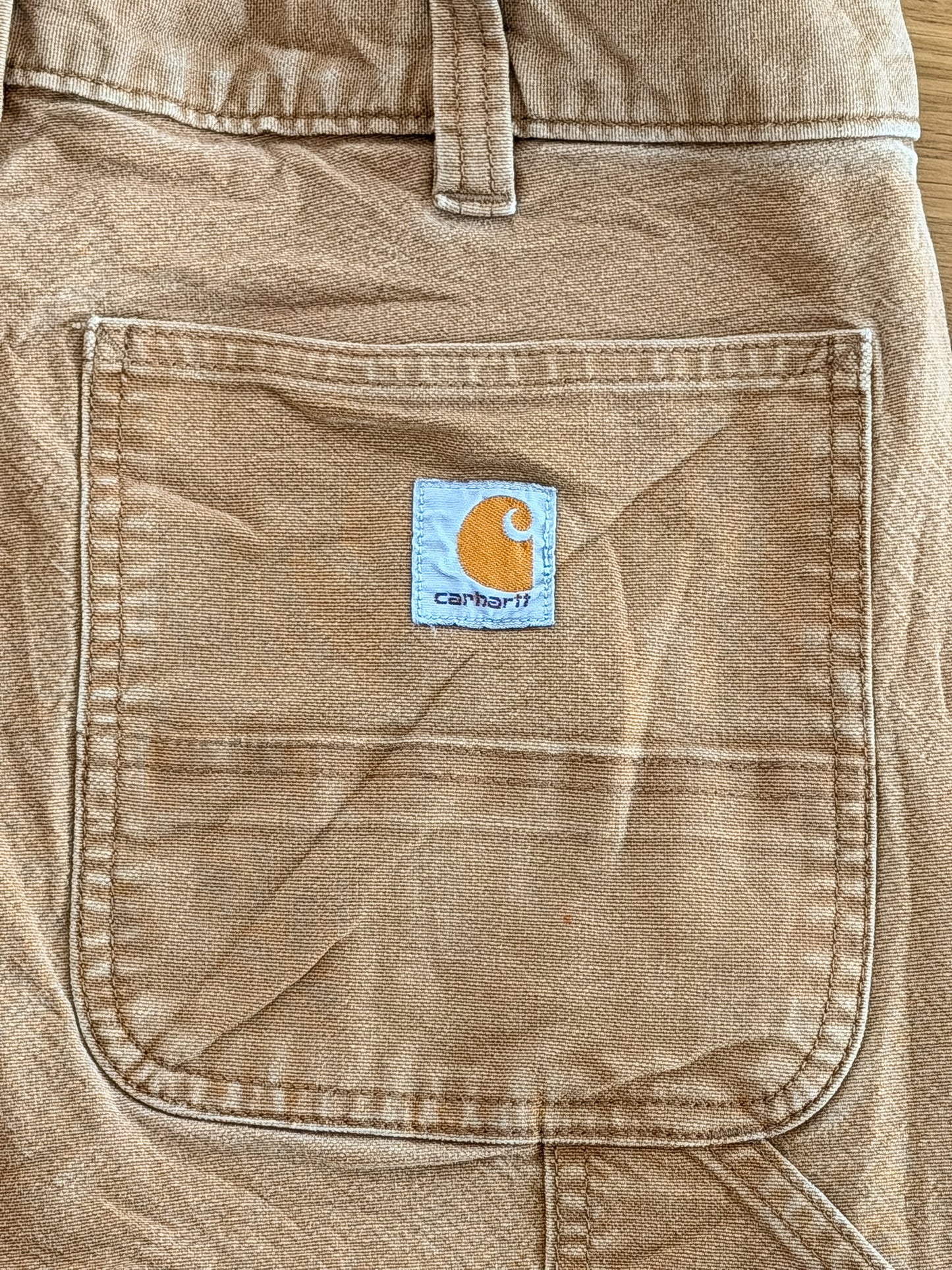 Vintage Carhartt Carpenter Tan Fade Workwear Pants, 32W 32L