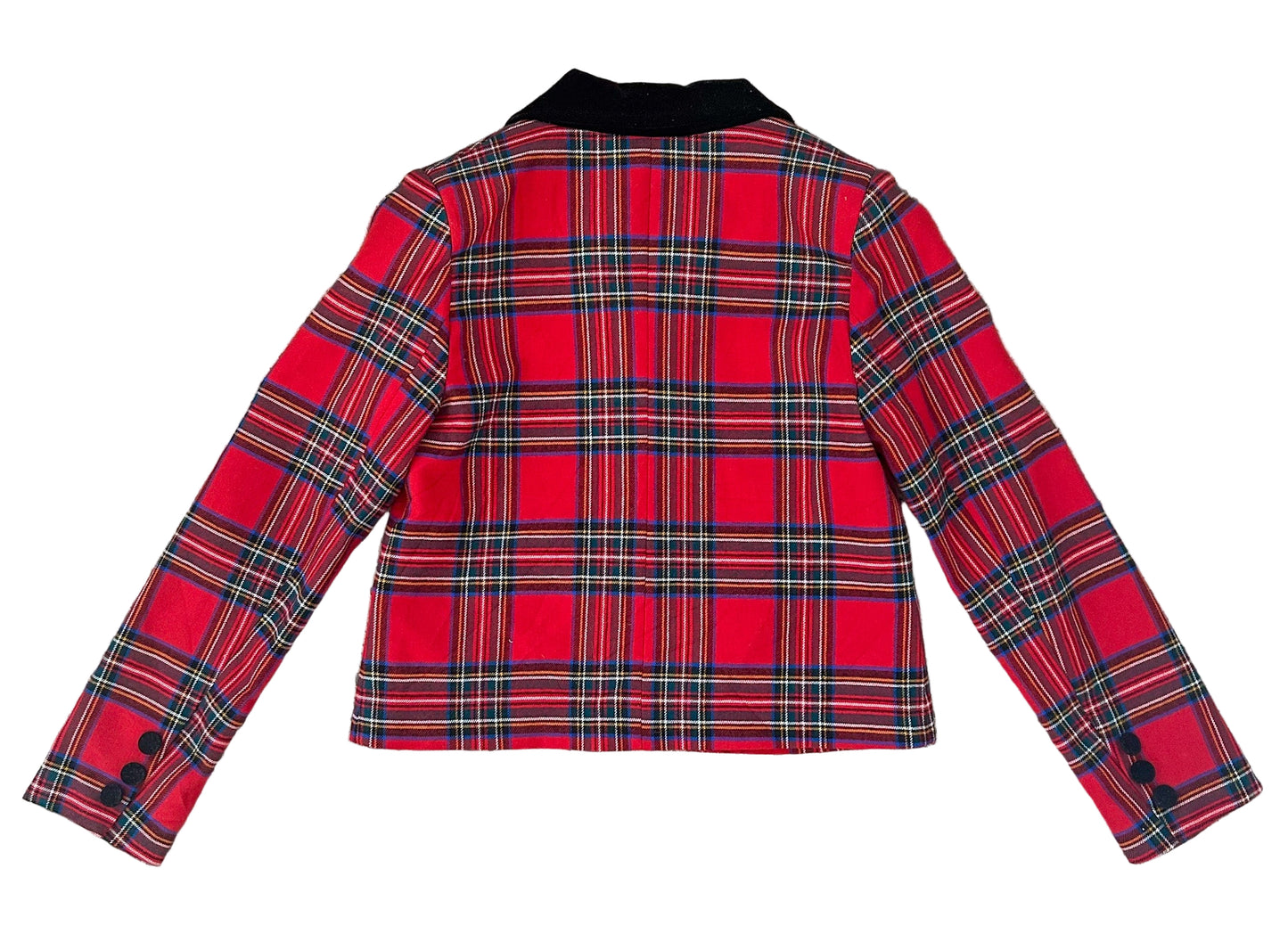 Vintage 90s Red Tartan Plaid Blazer & Skirt Set – Preppy Schoolgirl, Clueless Outfit, Two-Piece Suit Size -