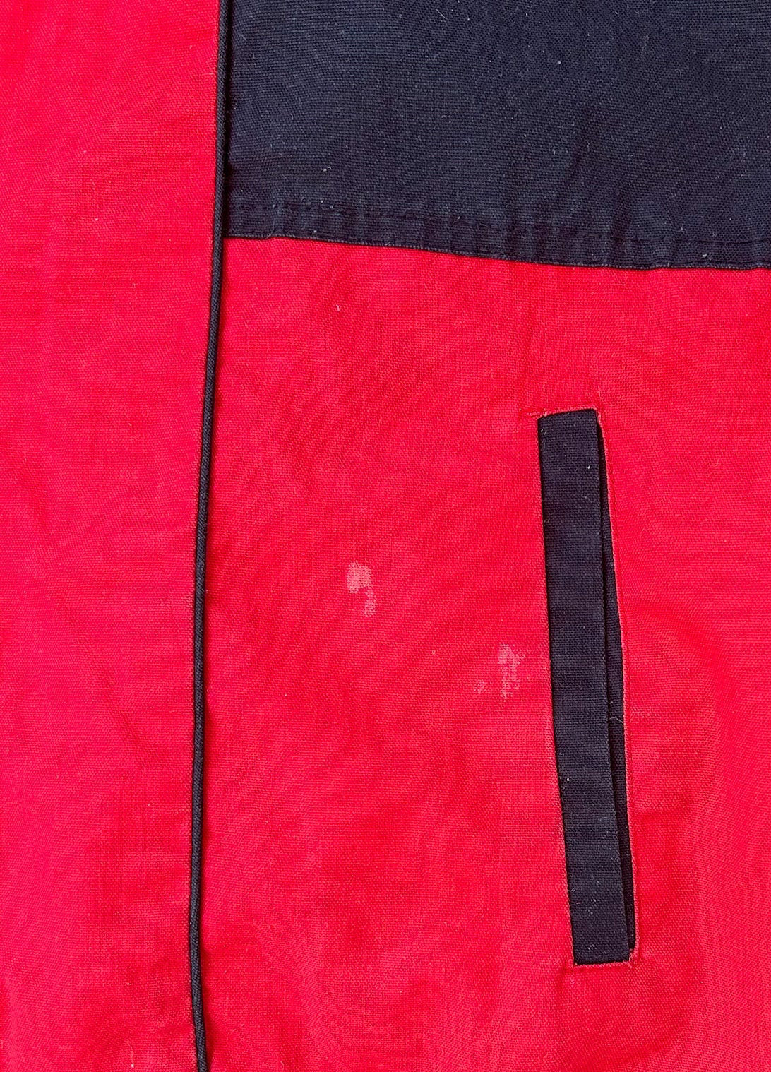 Vintage 90s Canyon Guide Outfitters Southwestern Aztec Bomber Jacket Red Black Made in USA, Size-Large