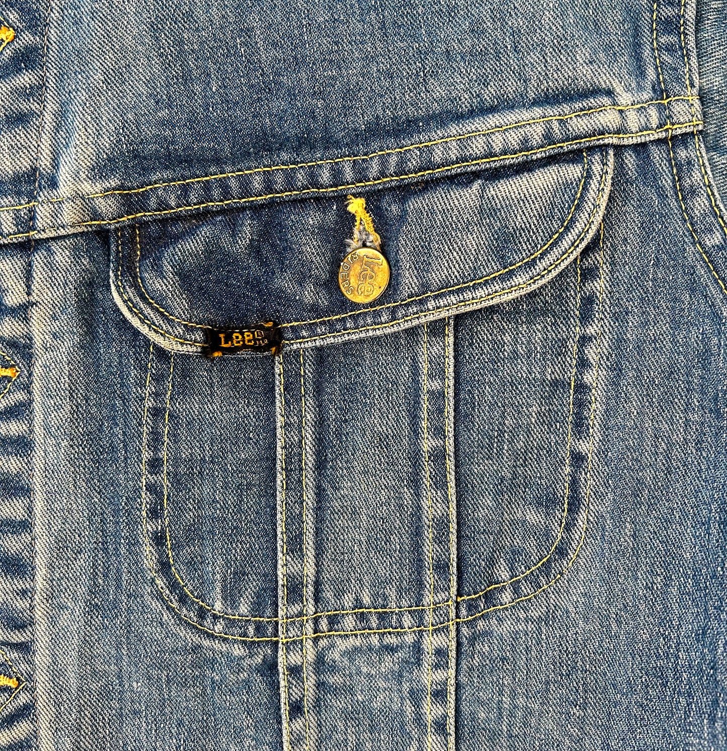 Vintage Lee Riders 101J Denim Jacket 44 Regular – Made in USA 1970s Faded Blue Jean Trucker