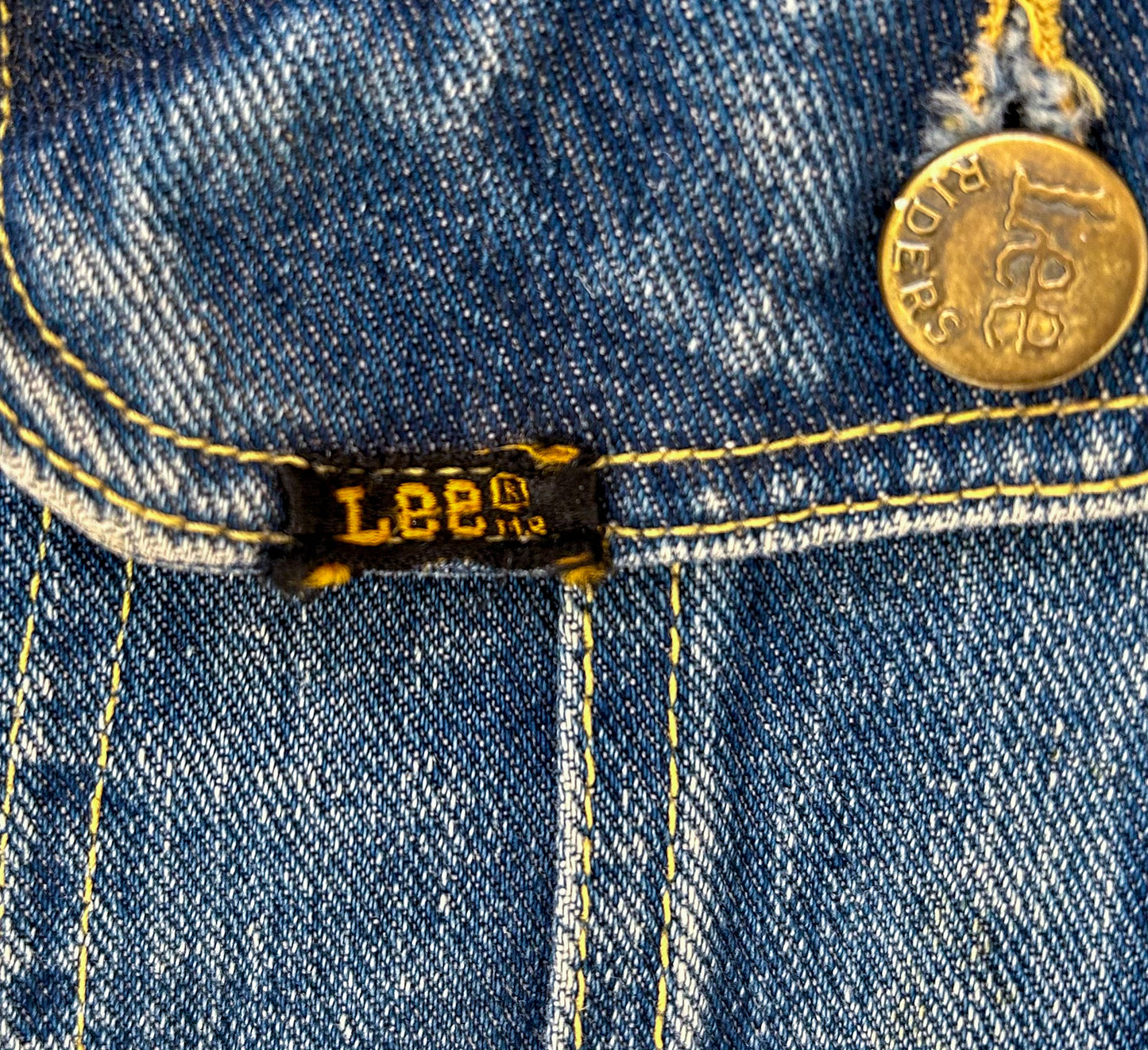 Vintage Lee Riders 101J Denim Jacket 44 Regular – Made in USA 1970s Faded Blue Jean Trucker