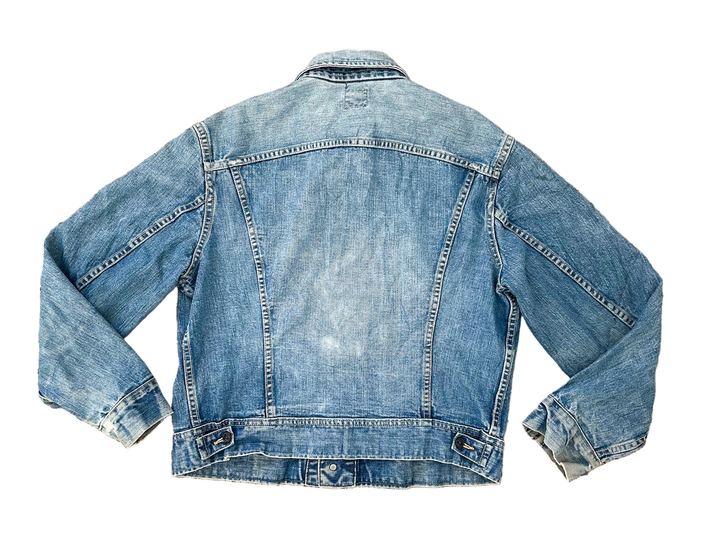 Vintage Lee Riders 101J Denim Jacket 44 Regular – Made in USA 1970s Faded Blue Jean Trucker