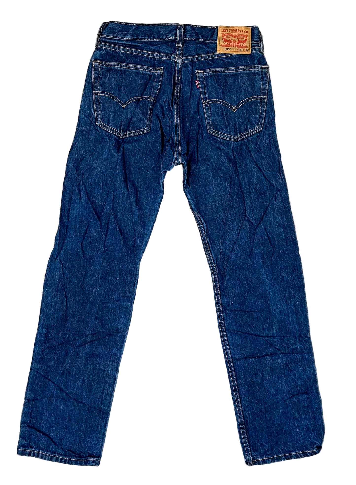 Levi’s 505 Raw Blue Denim Zip Fly,Straight Leg Jeans, W32 L30