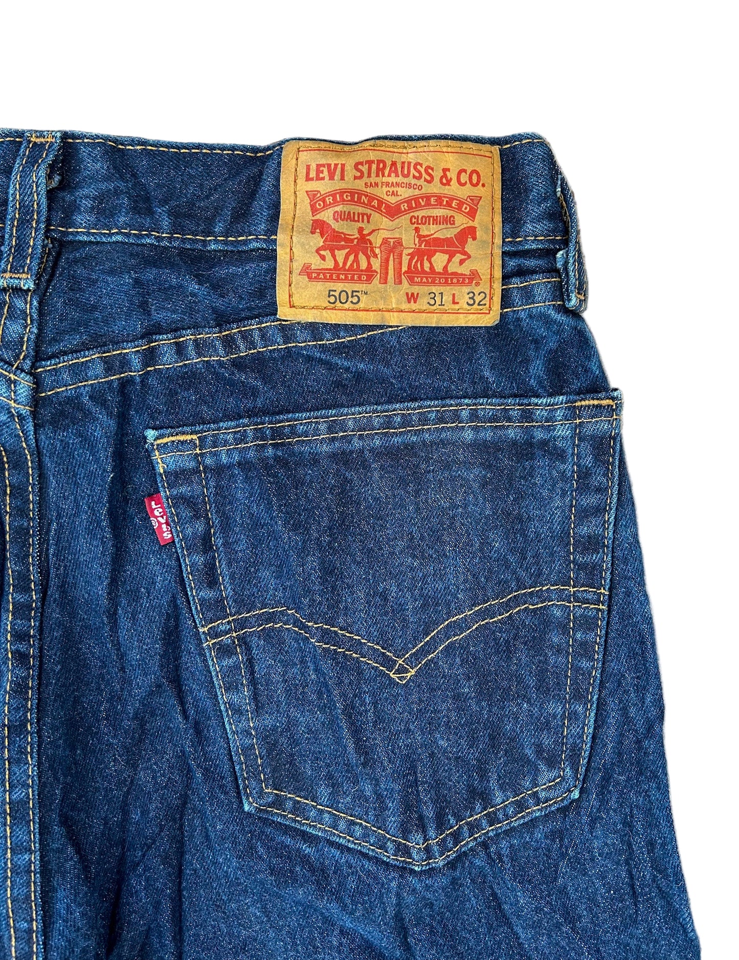 Levi’s 505 Raw Blue Denim Zip Fly,Straight Leg Jeans, W32 L30