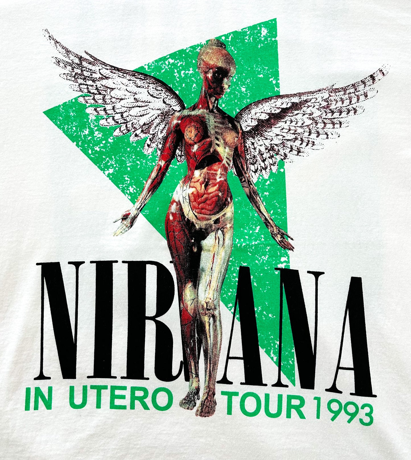 Vintage Nirvana T-Shirt 1990s In Utero Tour Double Sided Single Stitch – Rare 90s Giant Label Band Tee Made in USA, Size - XL