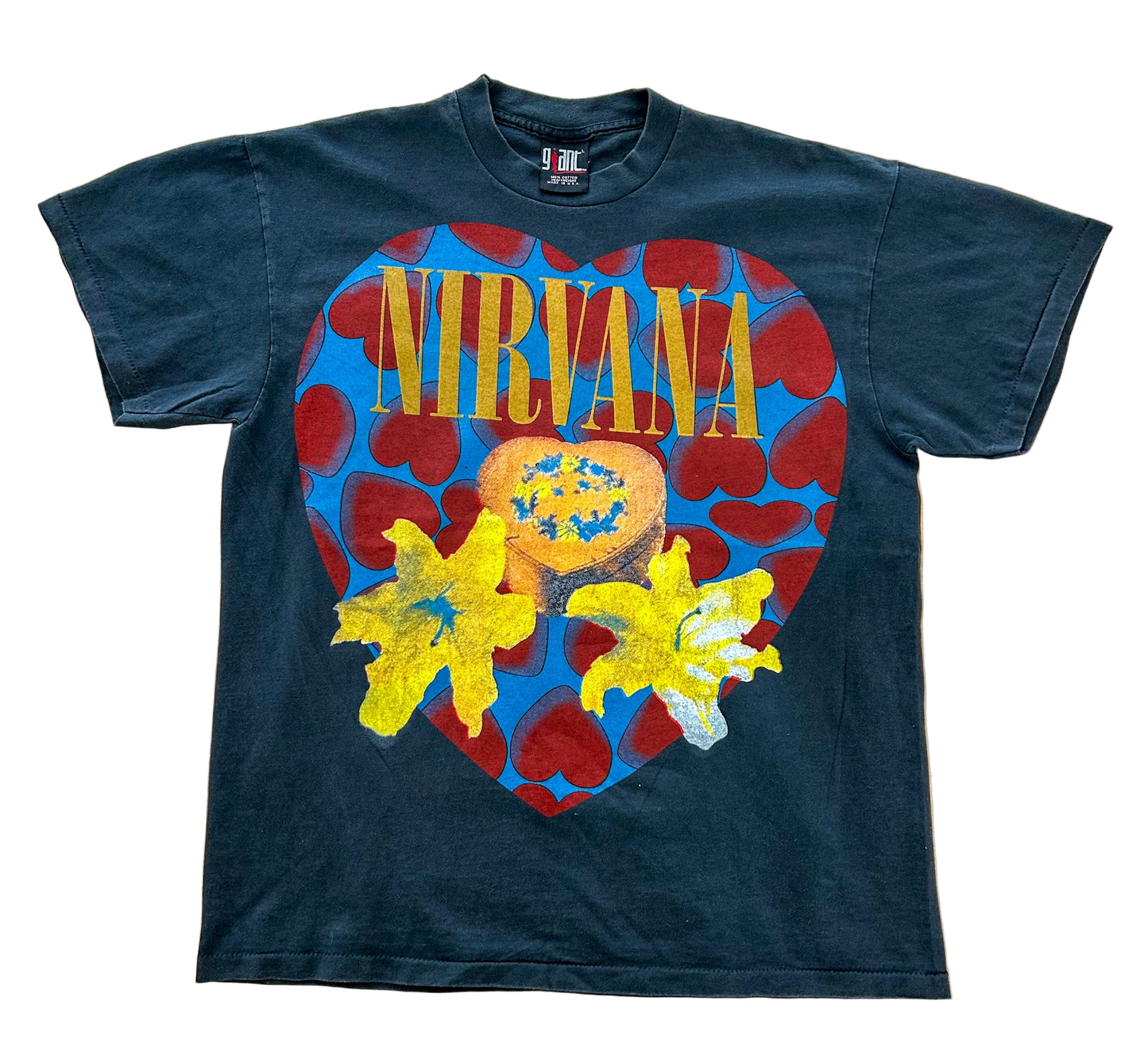 Vintage Nirvana “Heart-Shaped Box” In Utero Graphic T-Shirt – Circa 1990s Giant Tag USA, Size Large