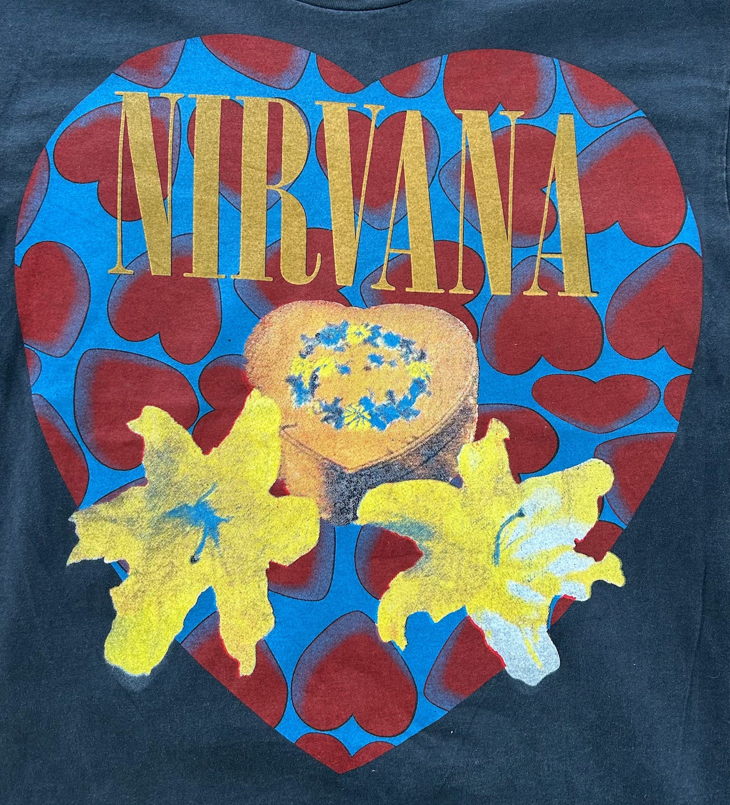 Vintage Nirvana “Heart-Shaped Box” In Utero Graphic T-Shirt – Circa 1990s Giant Tag USA, Size Large