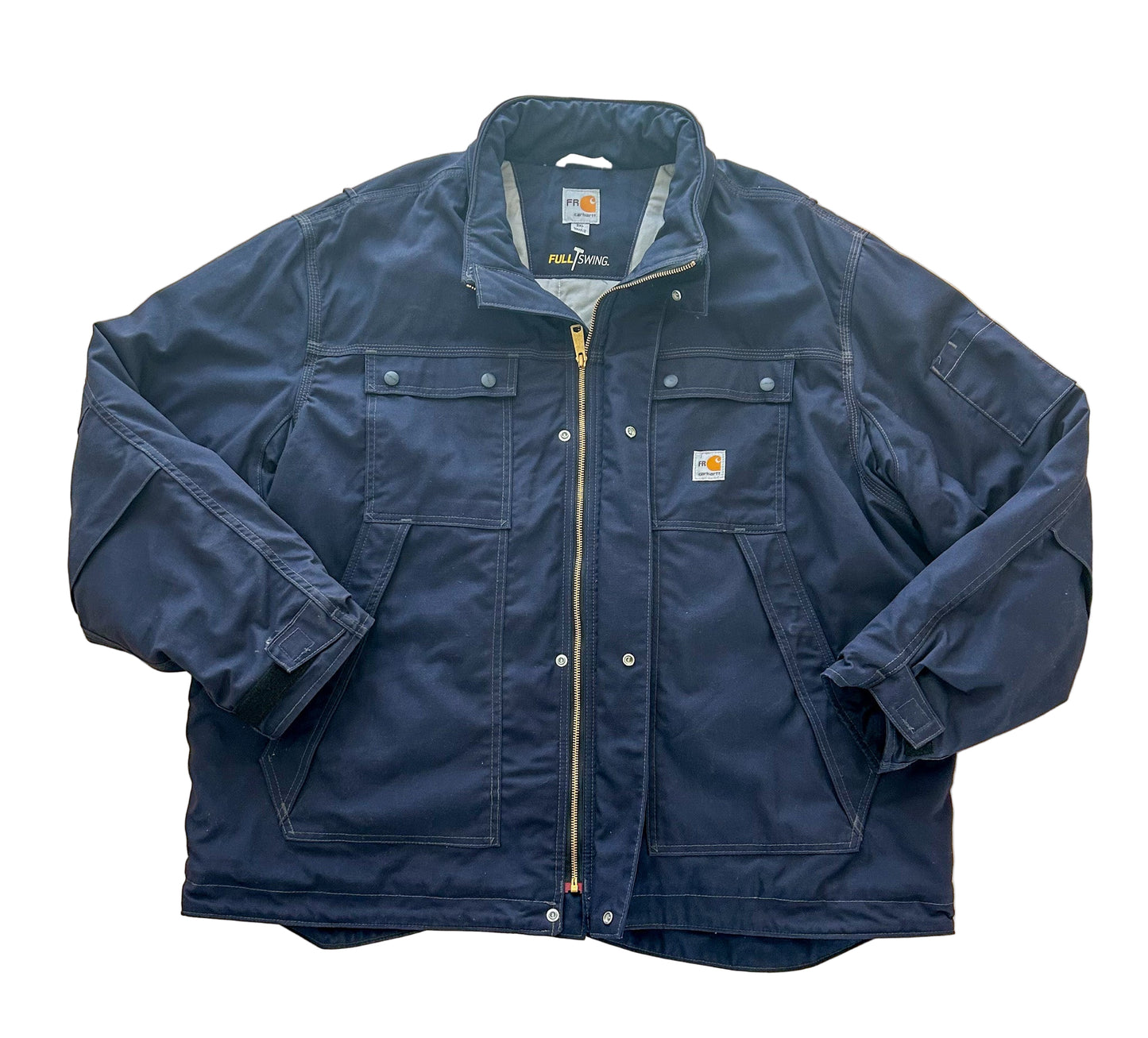Carhartt FR Full Swing Jacket Navy Blue – Flame Resistant Heavy Duty Workwear, Size-3XL