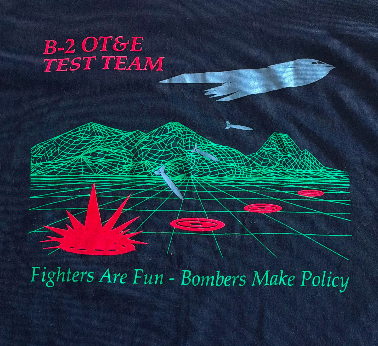Vintage 90s B-2 OT&E Test Team Single Stitch T-shirt, size Large