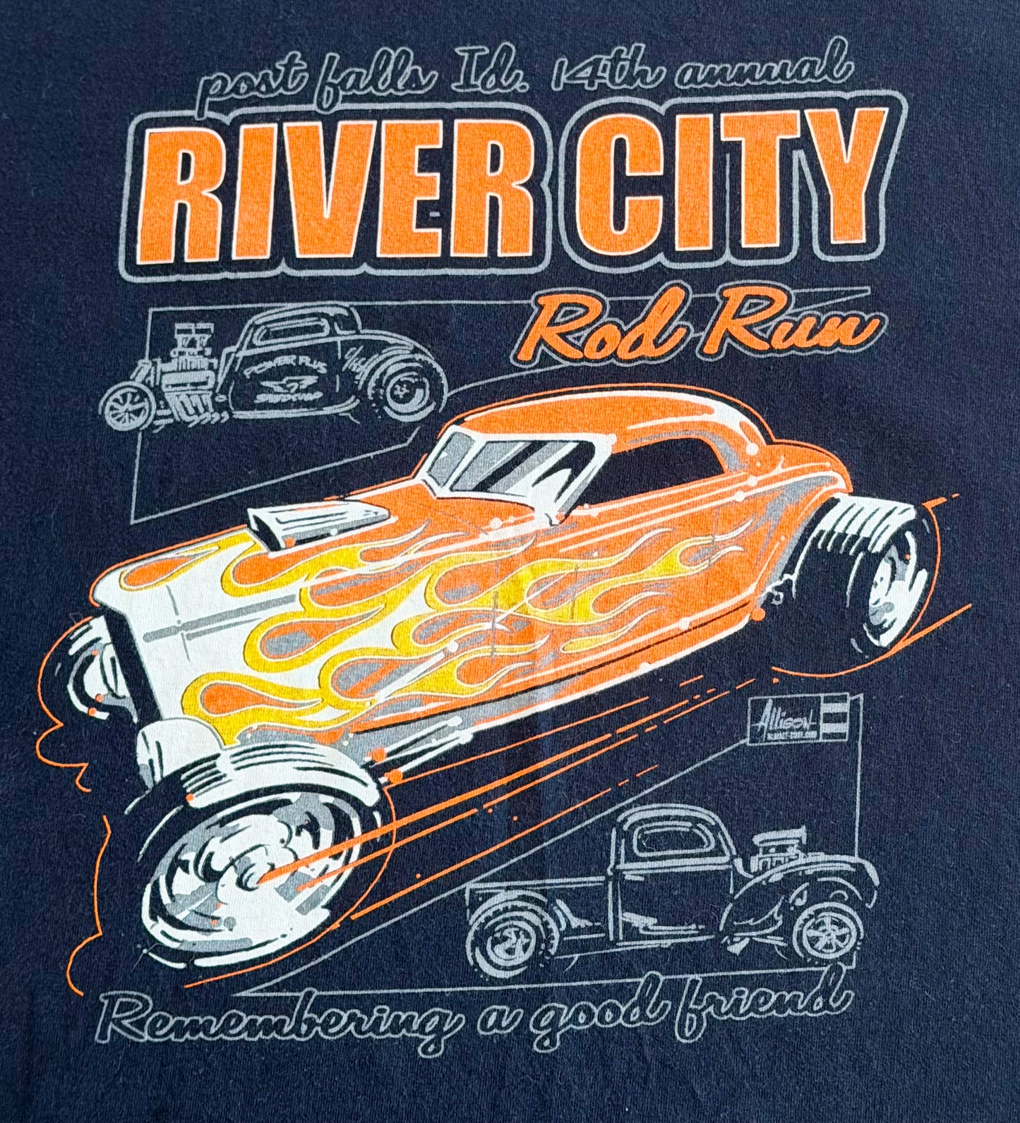 Vintage River City Rod Run Hot Rod T-Shirt, Large