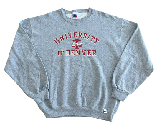Vintage University of Denver Russell Athletic Sweatshirt, Large