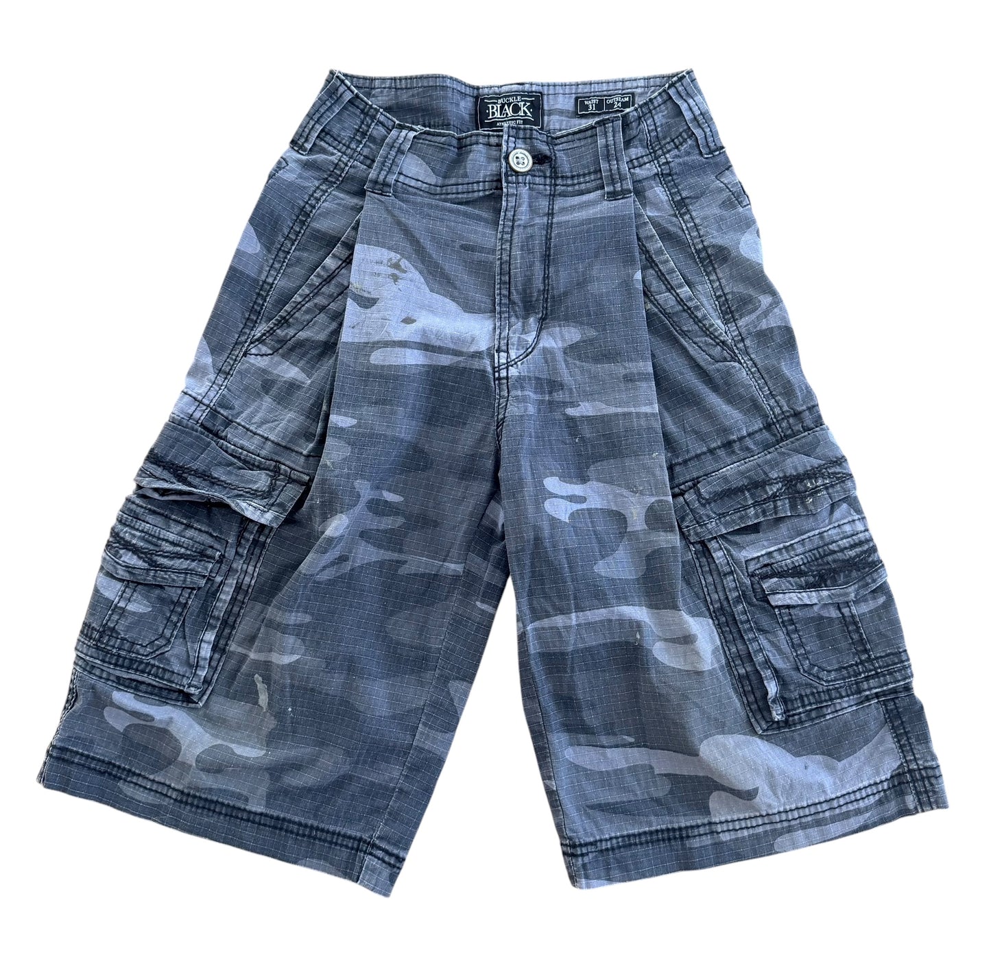 Vintage 2000s Y2K Camo Cargo Jorts, 26W