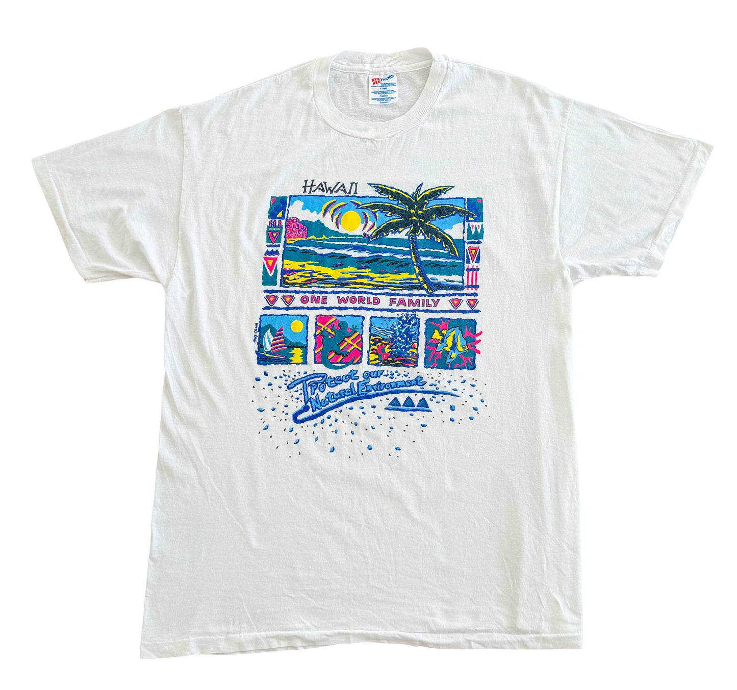 Vintage 1990s Hawaii One World Family Single Stitch T-Shirt, XL