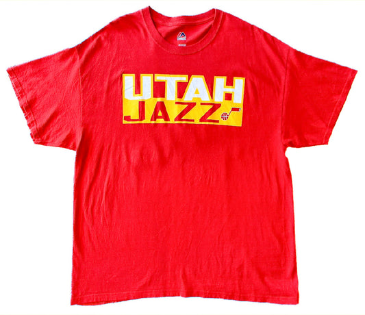 Vintage Utah Jazz Donovan Mitchell #45 Red Majestic NBA – Retro Basketball Graphic T-shirt XL