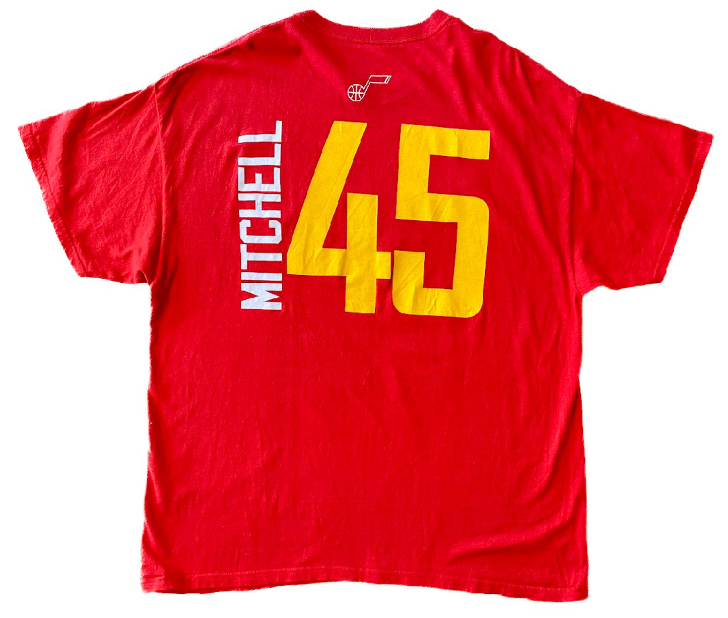 Vintage Utah Jazz Donovan Mitchell #45 Red Majestic NBA – Retro Basketball Graphic T-shirt XL