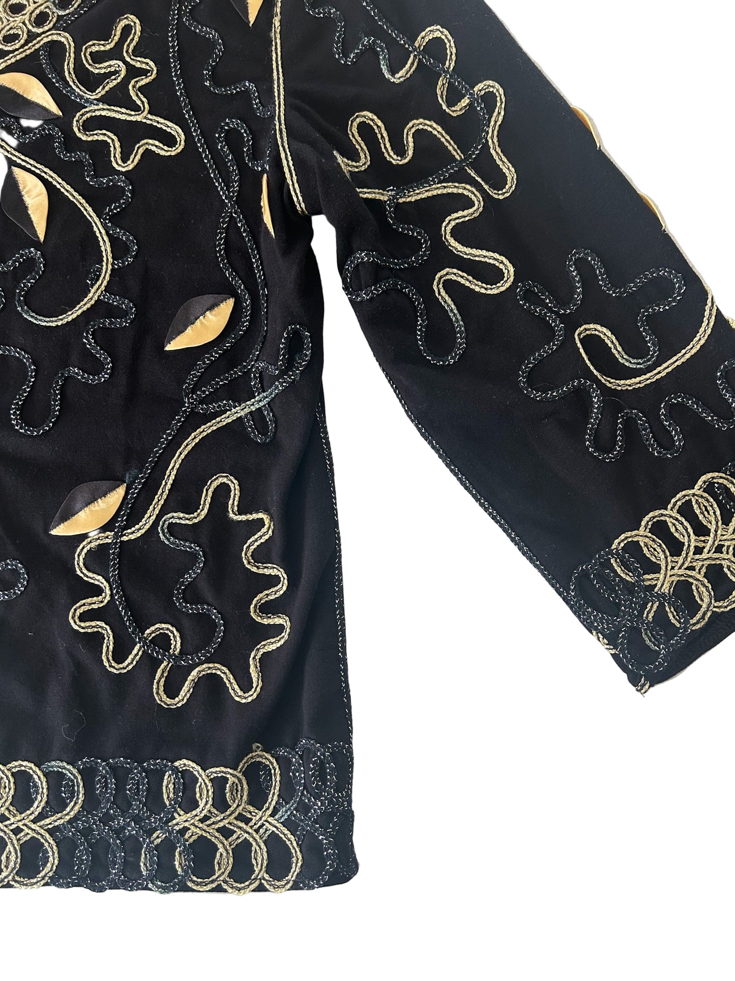 Vintage Lauren Michelle Black Gold Embroidered Sequin Top | 90s Y2K Evening Blouse Medium