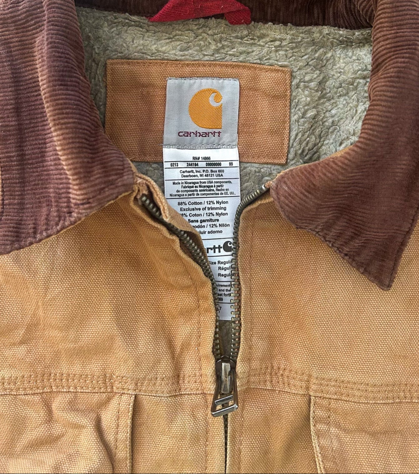 Vintage Carhartt Detroit Chore Jacket – Brown Duck Canvas, Blanket Lined Workwear Coat – Distressed Utility Jacket XL