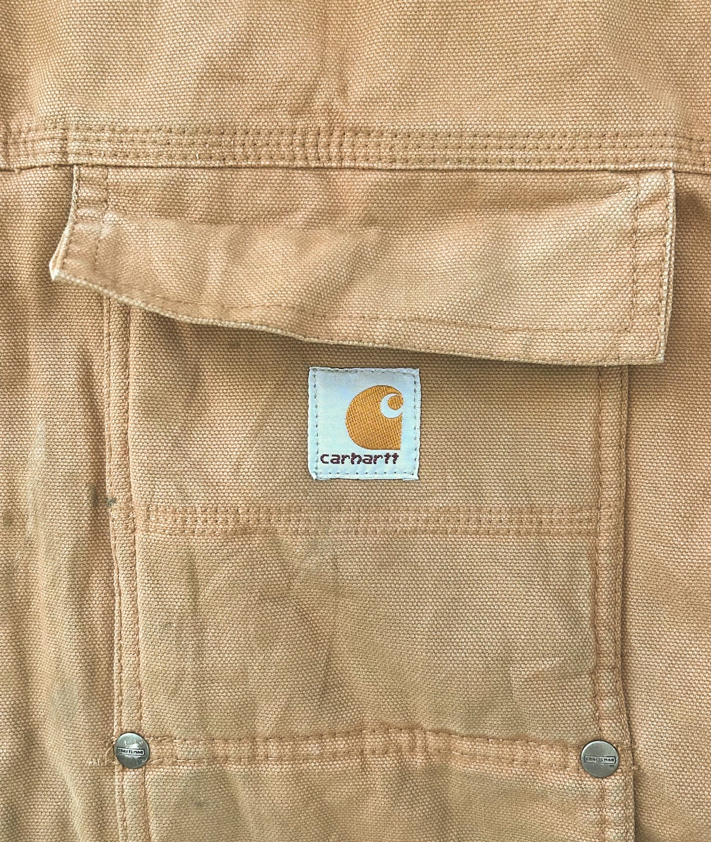 Vintage Carhartt Detroit Chore Jacket – Brown Duck Canvas, Blanket Lined Workwear Coat – Distressed Utility Jacket XL