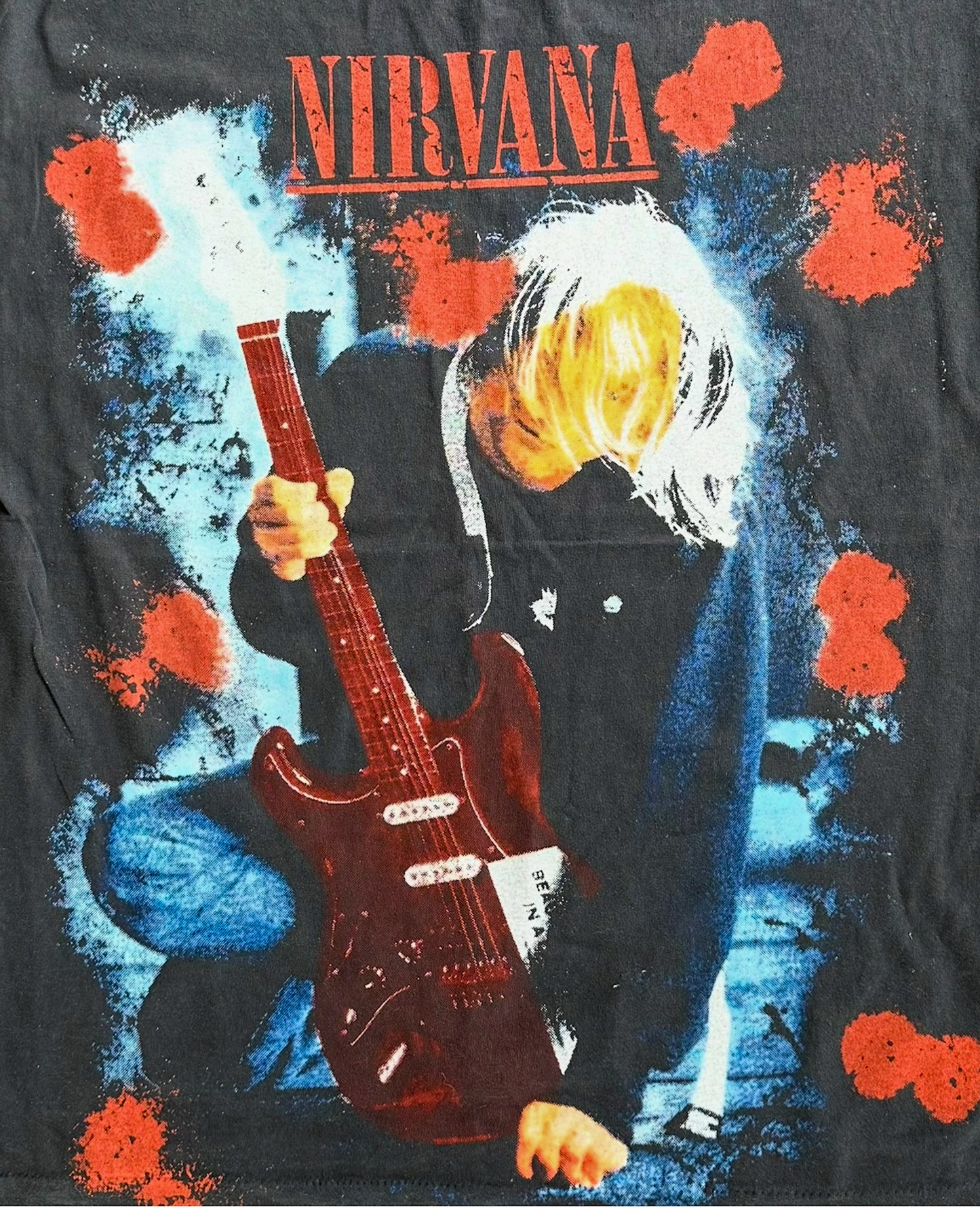 🔥 Vintage Nirvana T-Shirt | Kurt Cobain Graphic Single Stitch Tee | Grunge Rock Band Tour Shirt , Size - Large