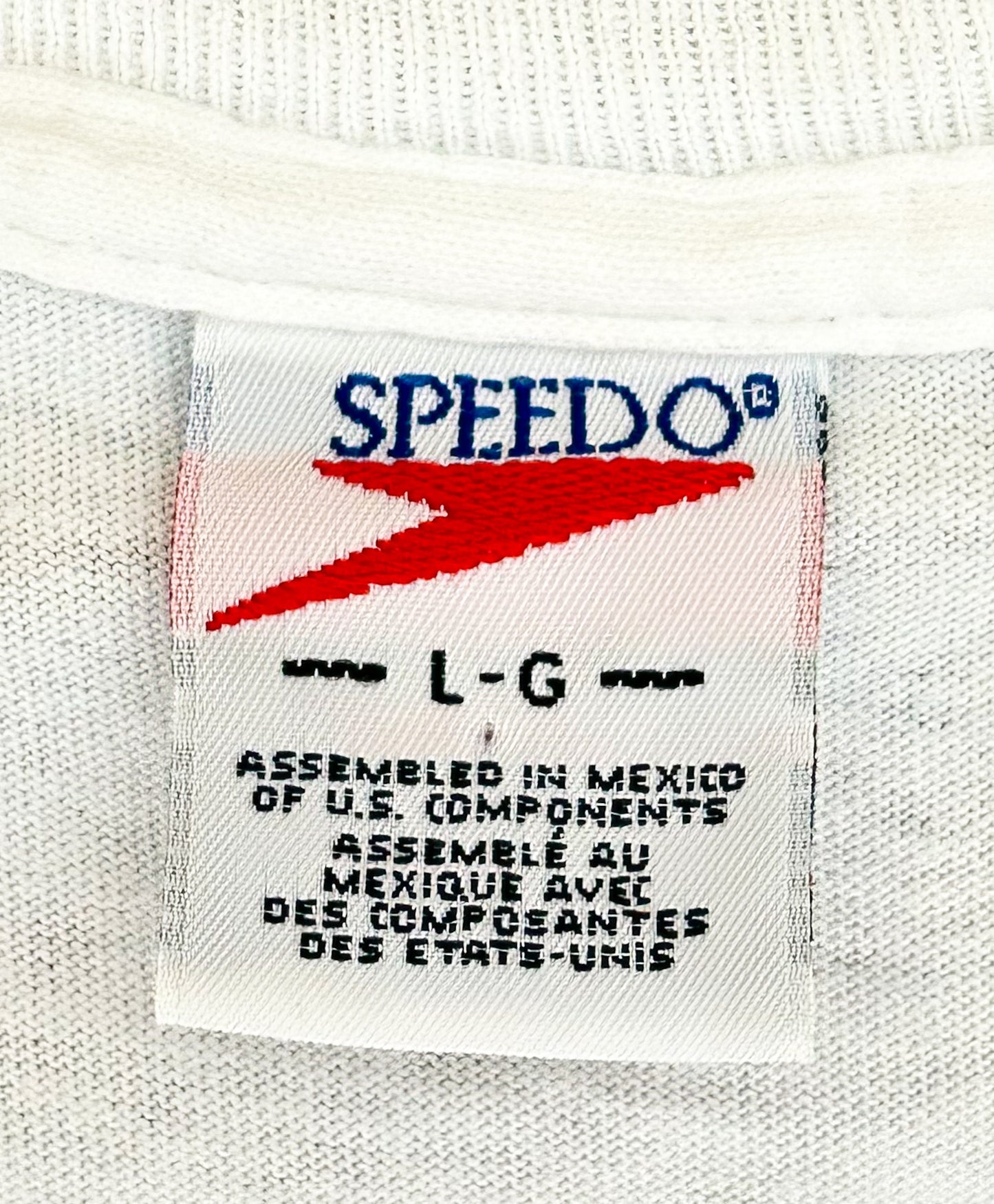 Vintage 1996 Speedo USA Graphic T-Shirt – Rare 90s Olympic Swimwear Tee, Speedo Logo, Flag Print – Size Large