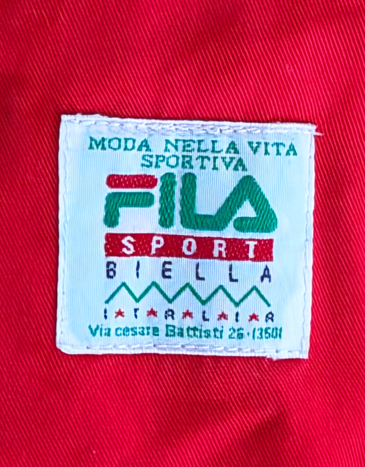 Vintage 1990s Fila Sport Hooded Jacket Red Green Italia Jacket, Large