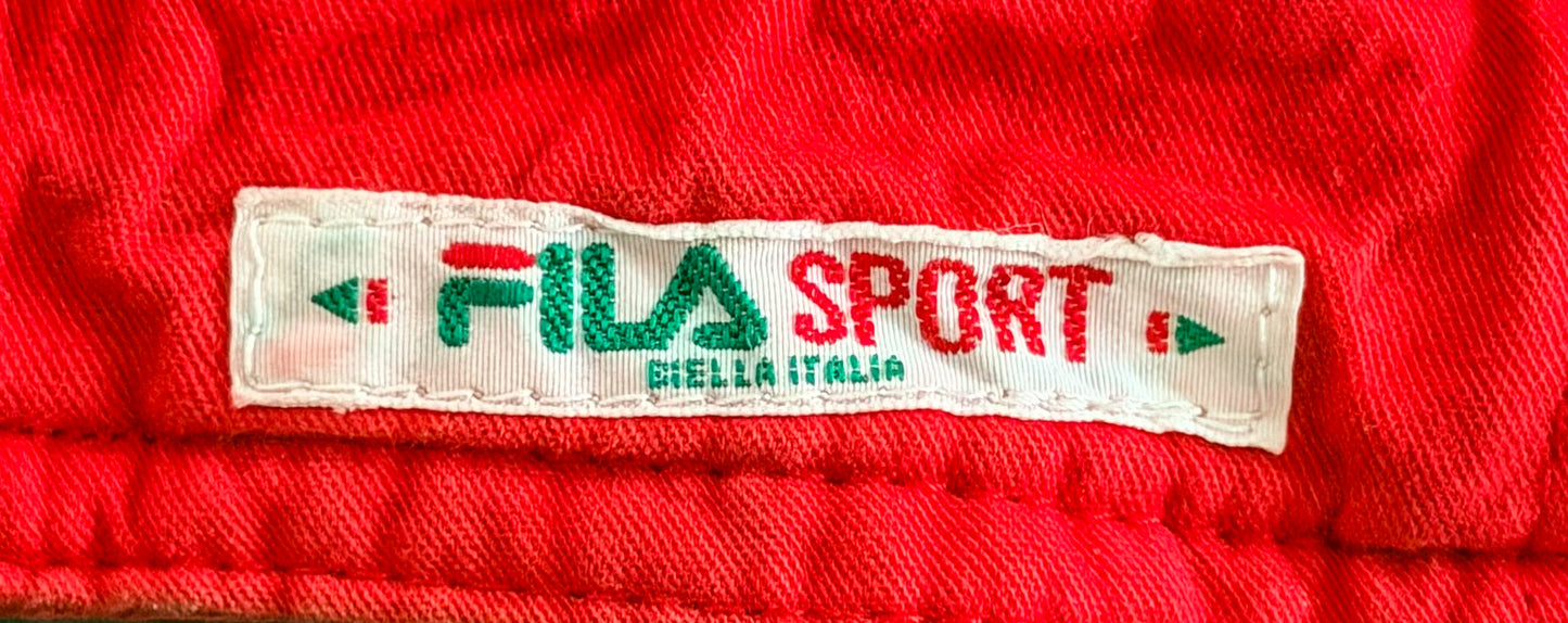 Vintage 1990s Fila Sport Hooded Jacket Red Green Italia Jacket, Large