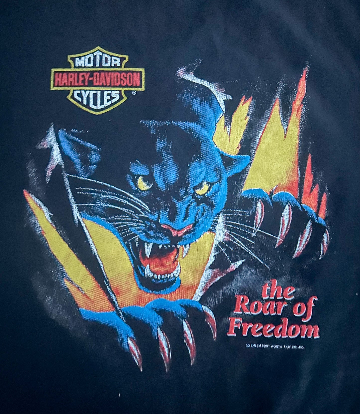 Vintage 1992 Harley-Davidson Panther T-Shirt – Roar of Freedom Graphic Tee Palm Springs California Biker USA Made, Size - XL