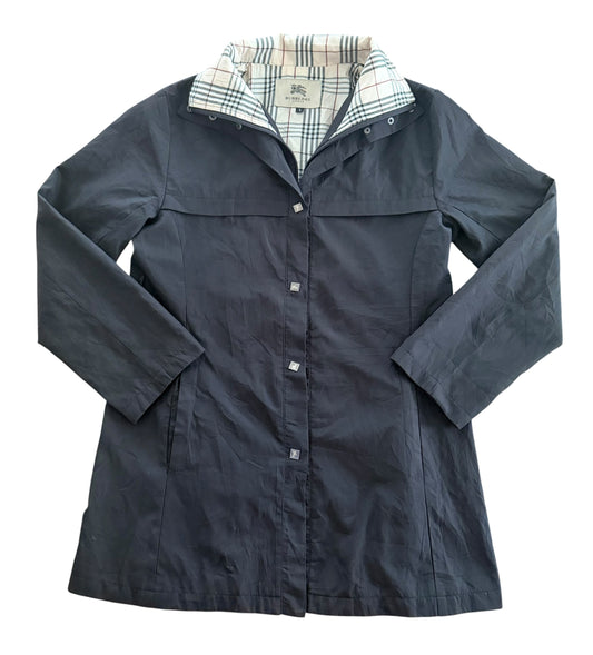 Burberry London Women’s Mac Style Nova Check Lined Coat Jacket, Medium