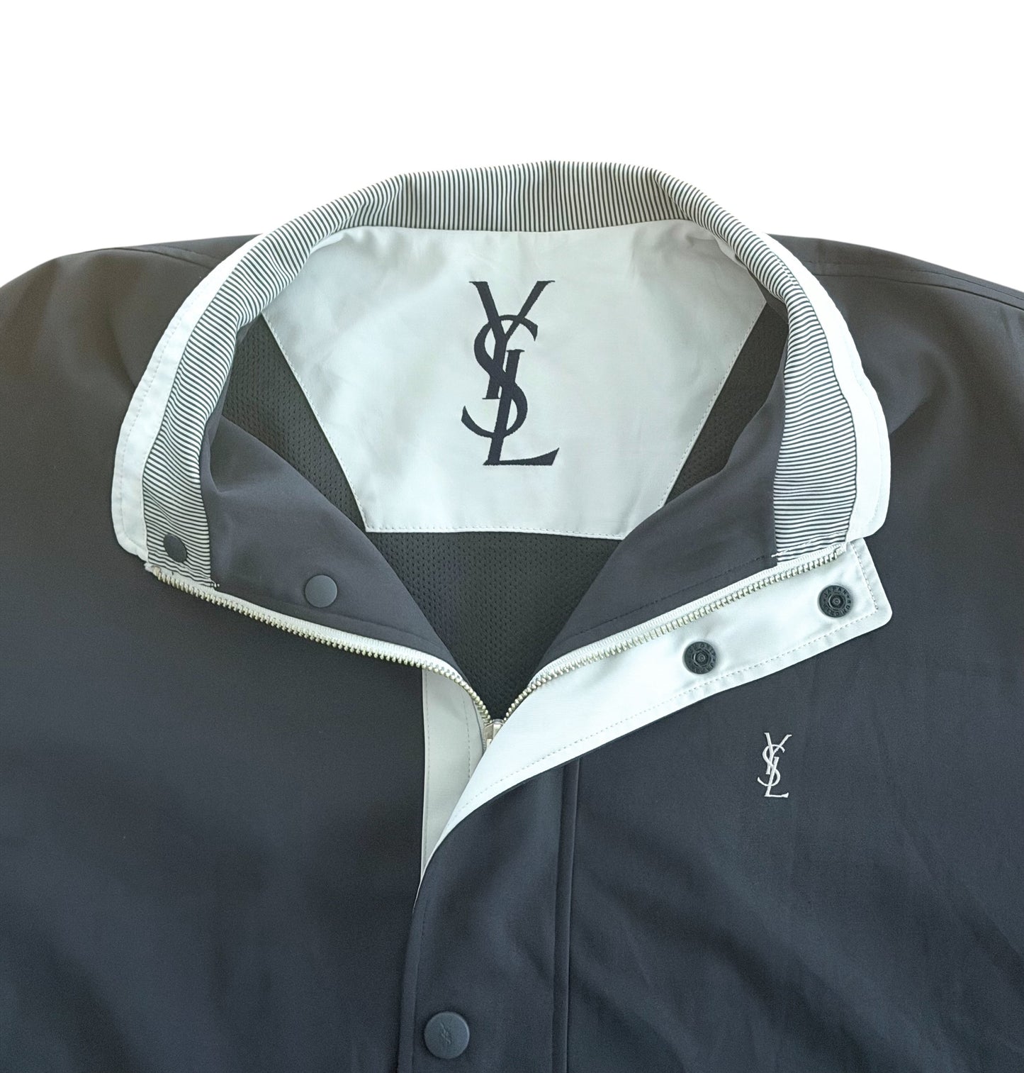 Vintage Yves Saint Laurent YSL Zip-Up Navy Blue Jacket, XL