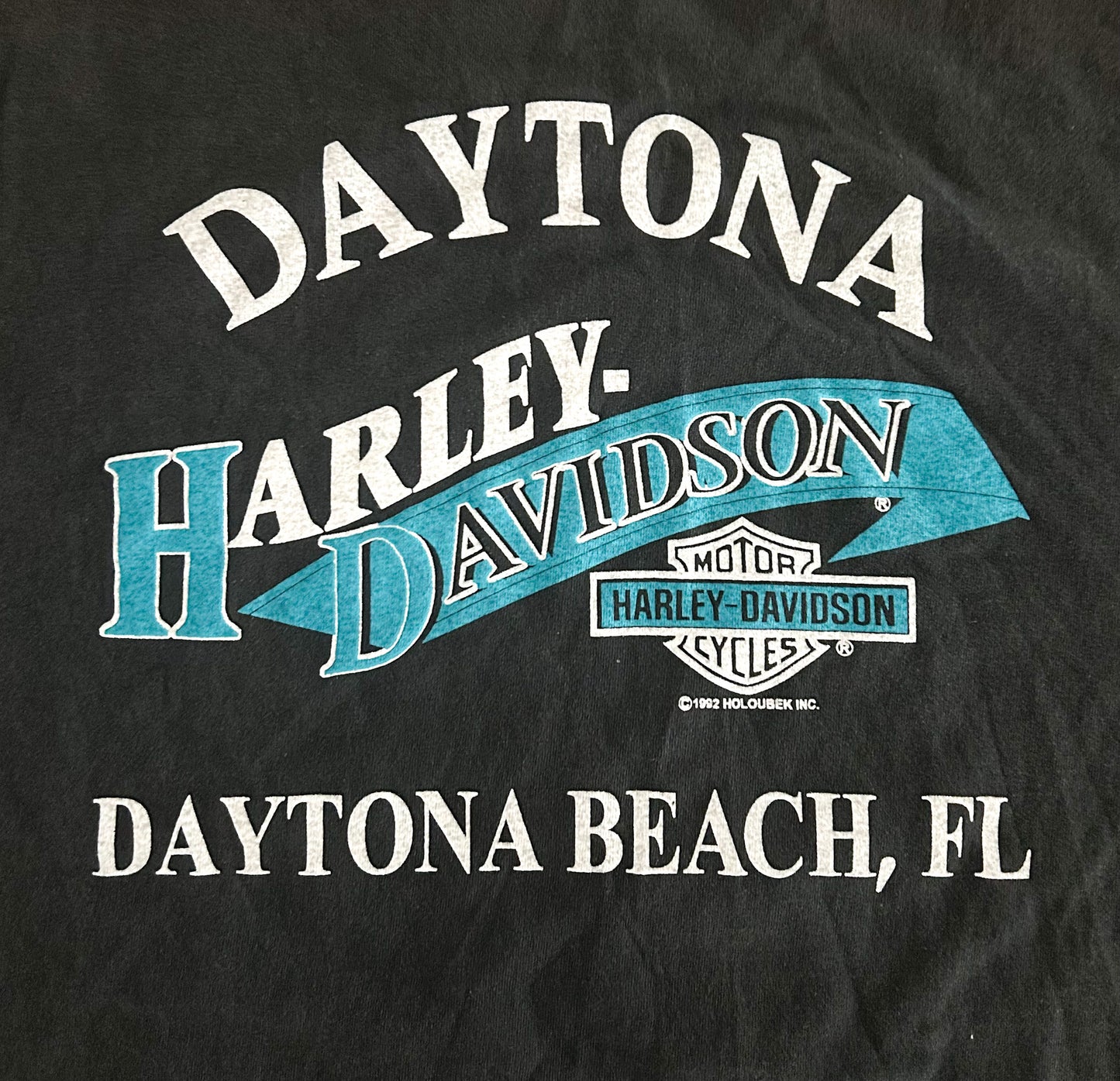 Vintage 1990s Harley-Davidson Single Stitch T-Shirt Chrome Sweet Chrome Flames Daytona Beach Biker Tee Black, Size-Large
