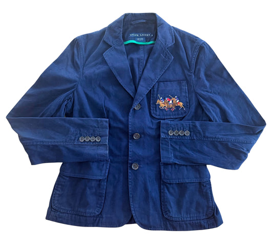 Vintage Ralph Lauren Women’s Cotton Blazer Navy Polo Jacket, XS
