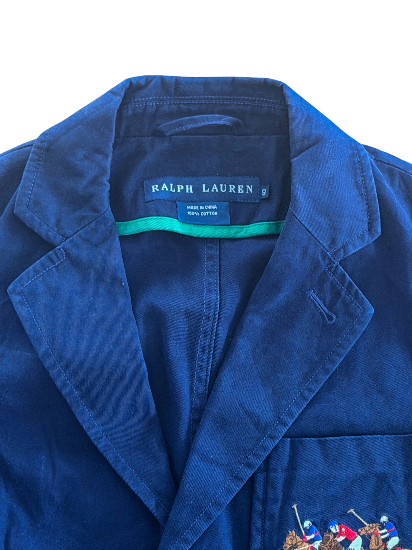 Vintage Ralph Lauren Women’s Cotton Blazer Navy Polo Jacket, XS