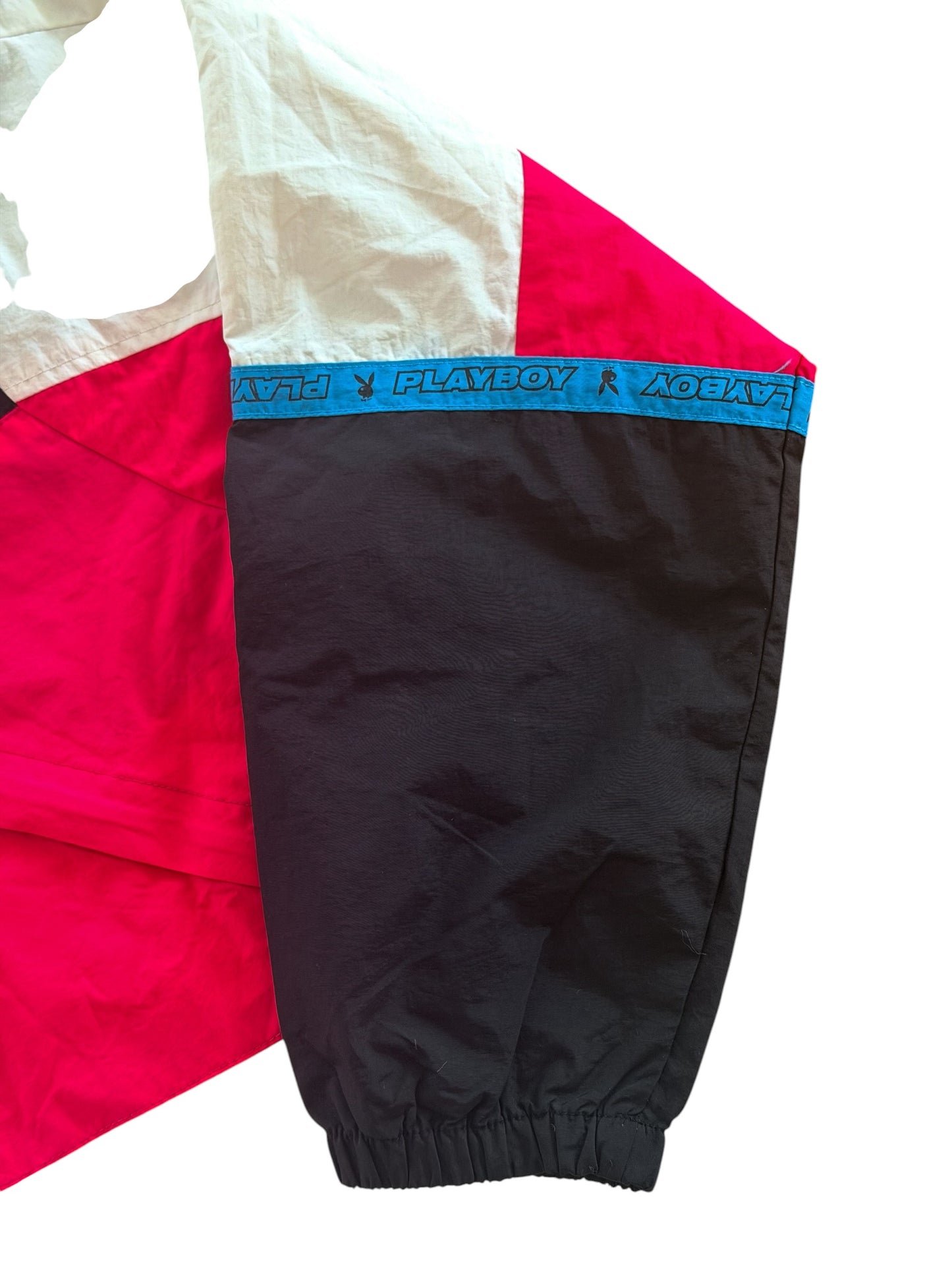 Playboy x PacSun Colour Block Hooded Pullover Windbreaker Jacket, XL