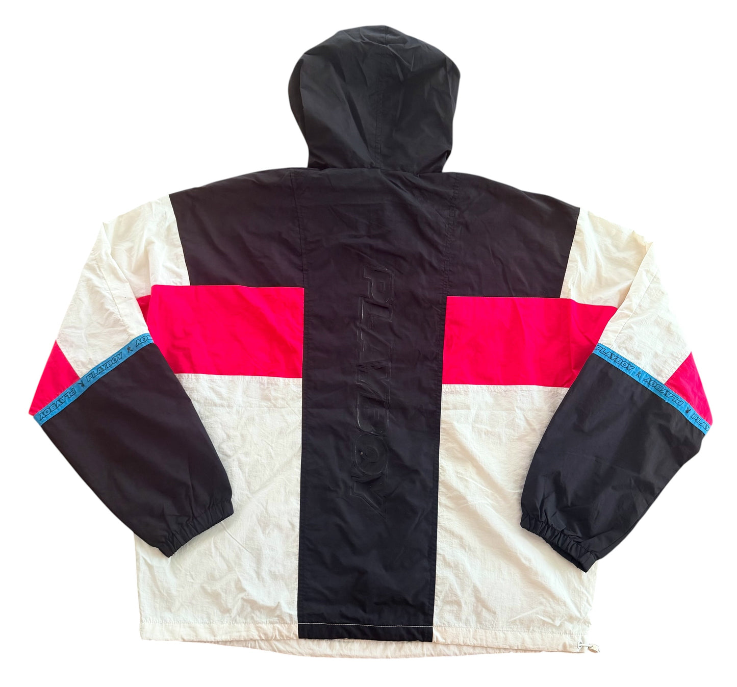 Playboy x PacSun Colour Block Hooded Pullover Windbreaker Jacket, XL