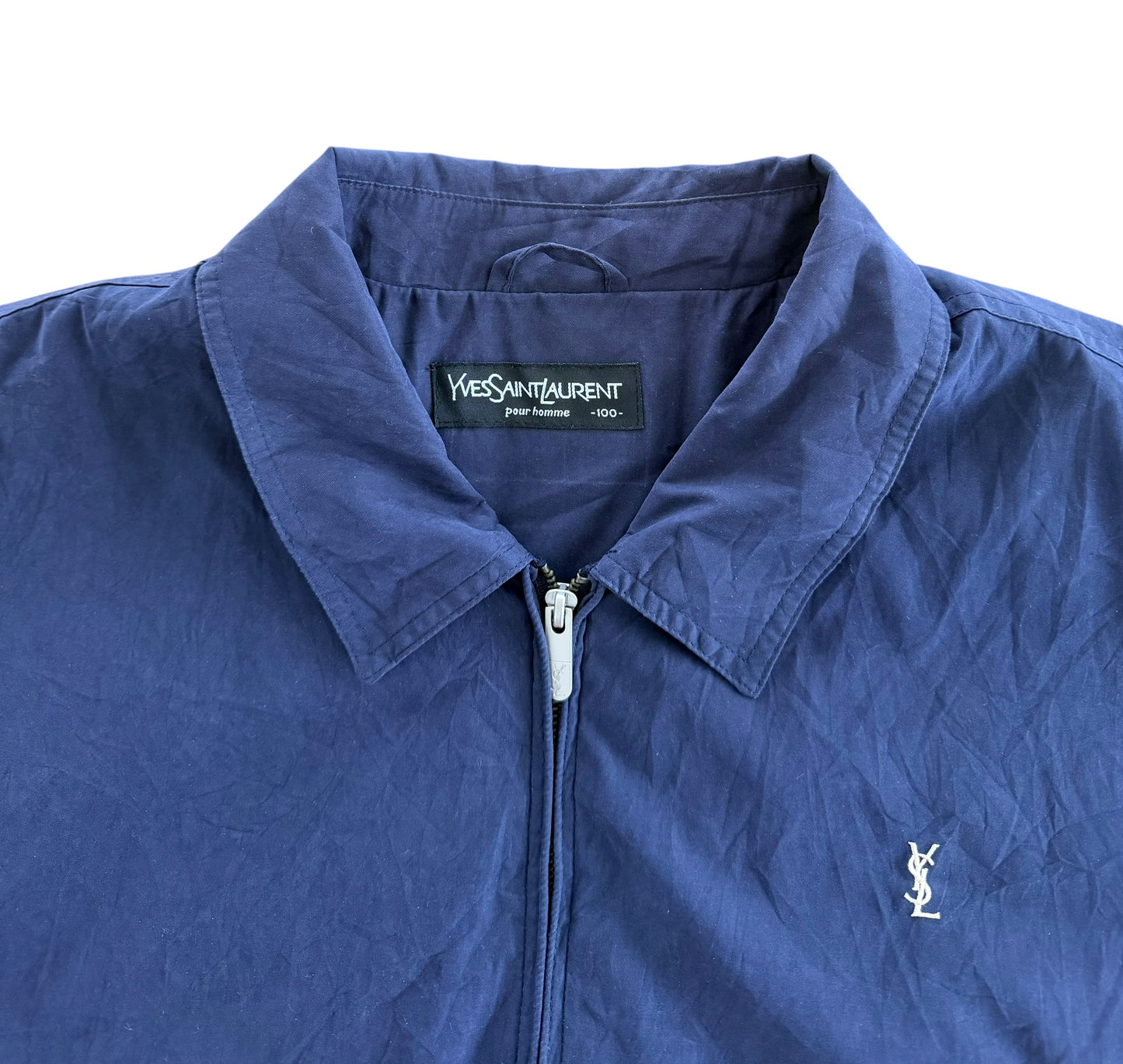 Yves Saint Laurent Navy Harrington Zip Up Jacket, XXL