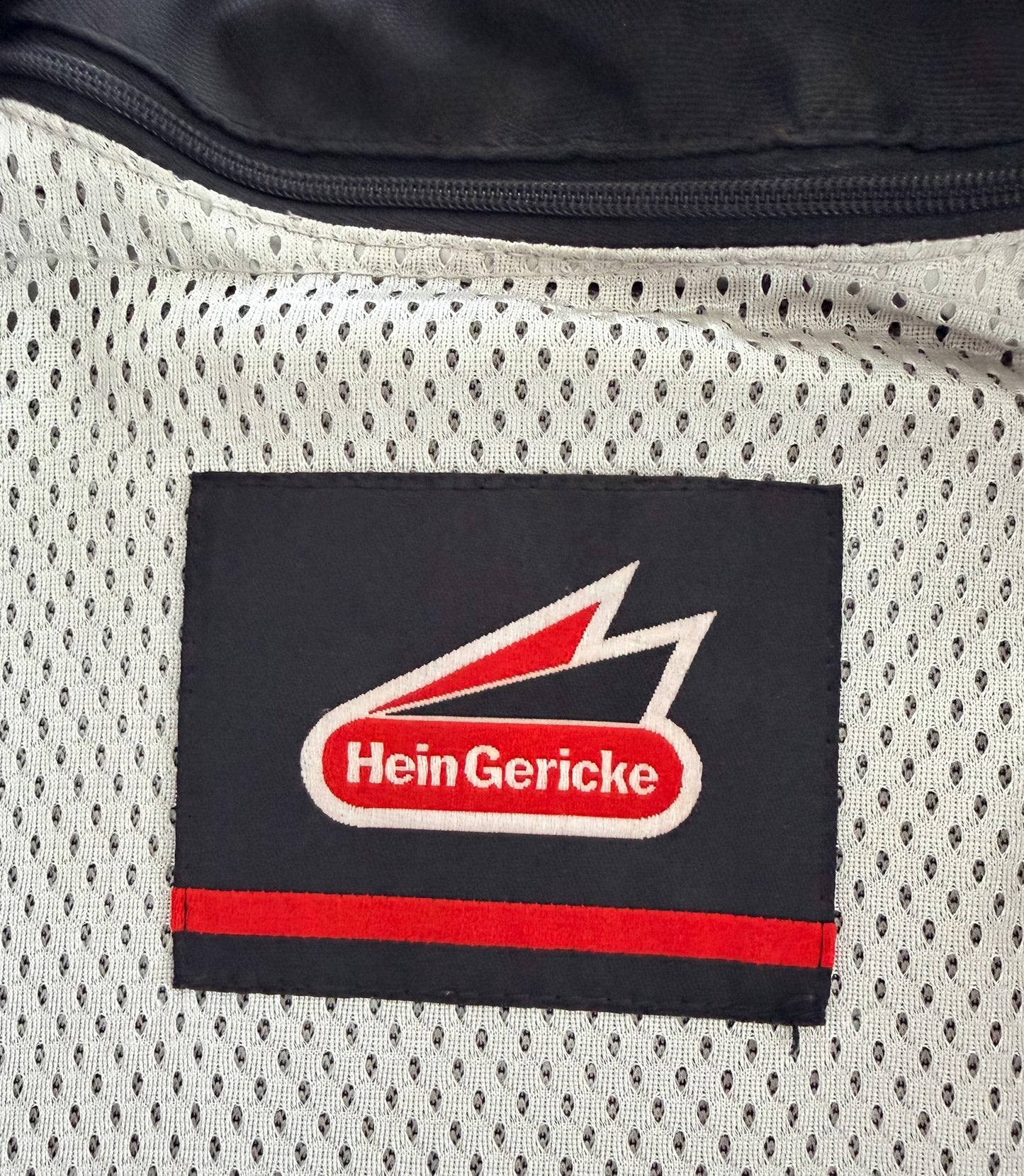 Vintage Hein Gericke Black and White Leather Motorcycle Cafe Racer Jacket, Large