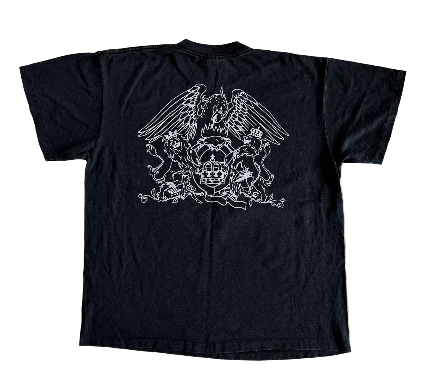 Vintage Queen Single Stitch Band T-Shirt Oneita Power-T Freddie Mercury Graphic Rock Concert Tee Black, Size XL