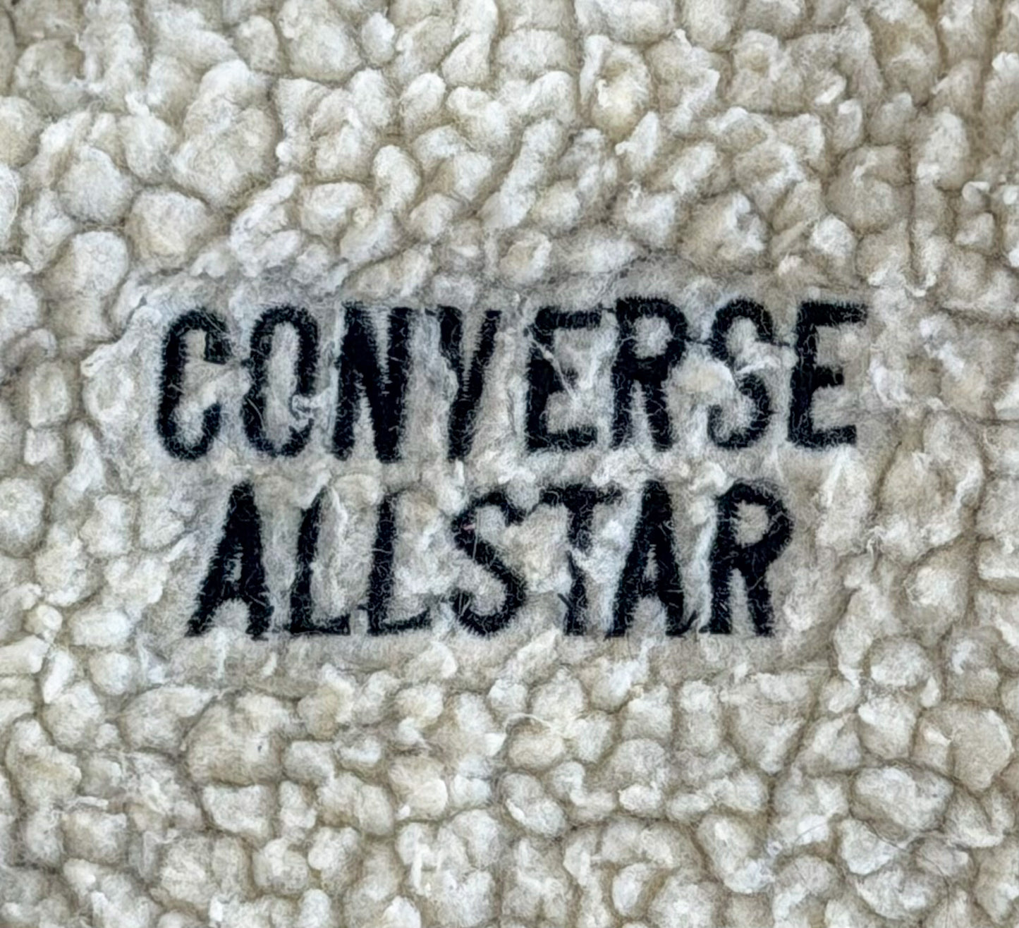 Converse All Star Sherpa Fleece Zip-Up Cream Teddy Jacket, size Large