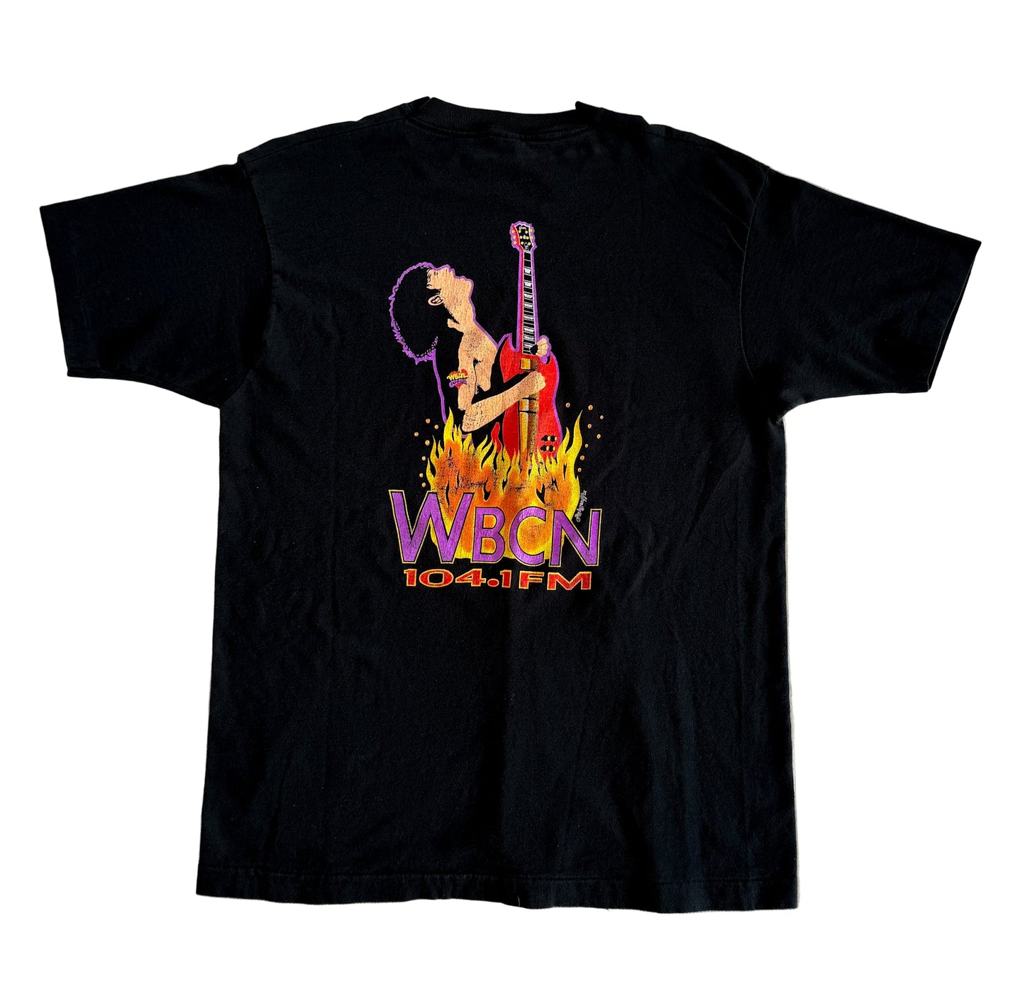 Vintage 90s WBCN 104.1 FM Boston Rock Radio T-Shirt – Rare Fruit of the Loom Made in USA Single Stitch Band Tee, Rare - XL