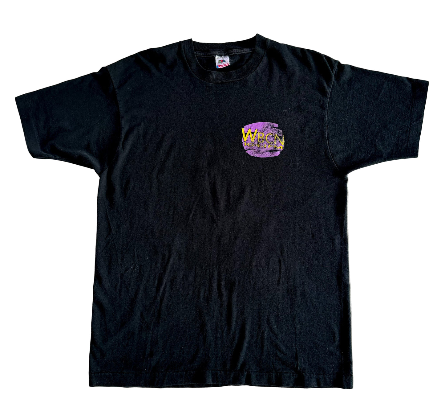 Vintage 90s WBCN 104.1 FM Boston Rock Radio T-Shirt – Rare Fruit of the Loom Made in USA Single Stitch Band Tee, Rare - XL