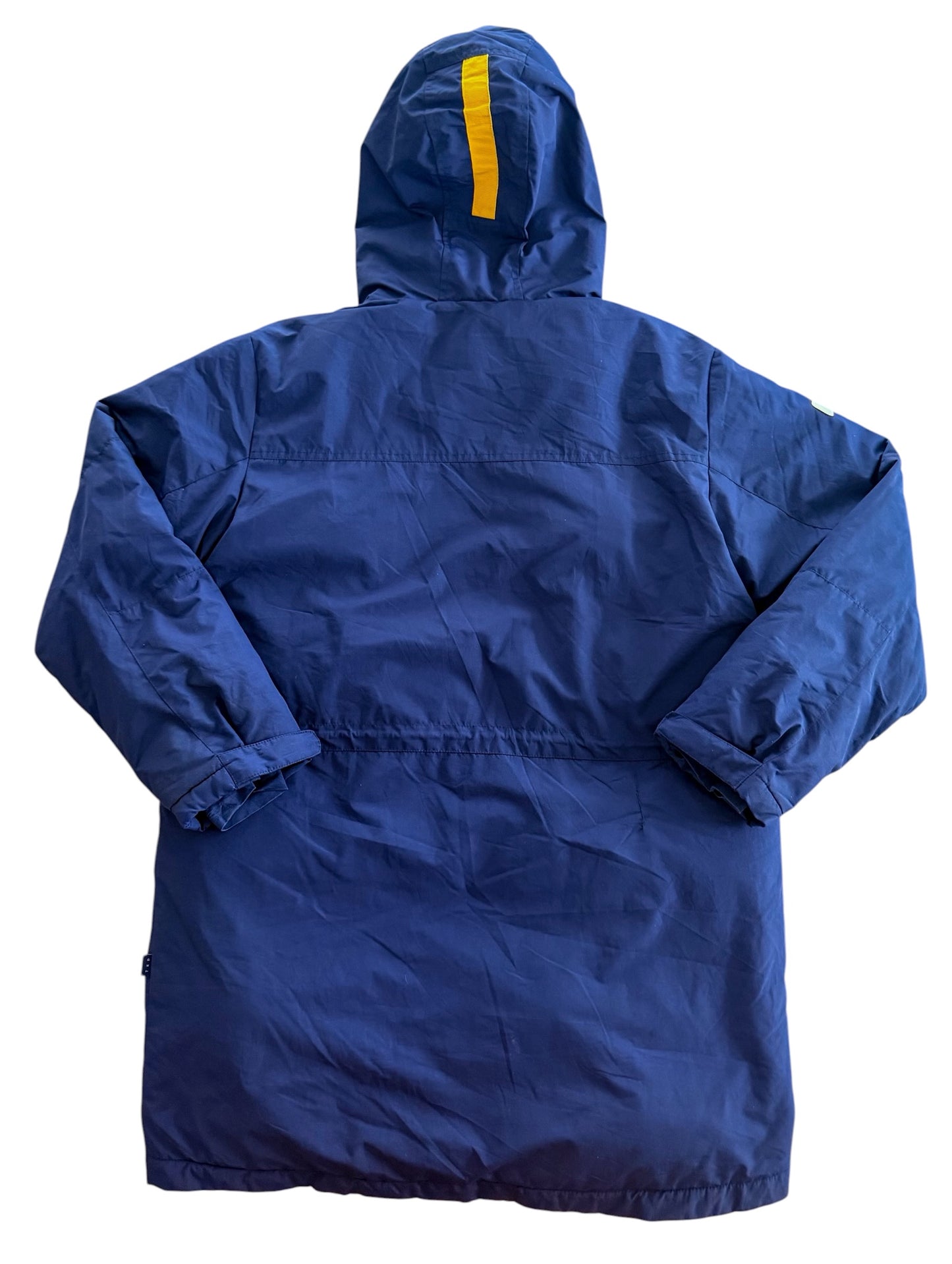 Vintage Fila Hooded Jacket Navy Yellow Parka Coat, Large