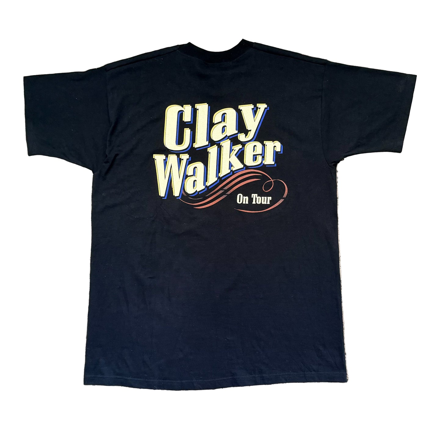 Vintage 90s Clay Walker Country Music Tour T-Shirt | Black Fruit of the Loom Heavy Cotton | Retro Western Concert Tee, Size-XL