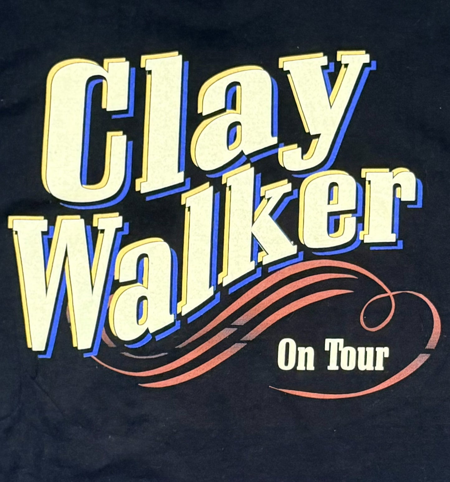 Vintage 90s Clay Walker Country Music Tour T-Shirt | Black Fruit of the Loom Heavy Cotton | Retro Western Concert Tee, Size-XL