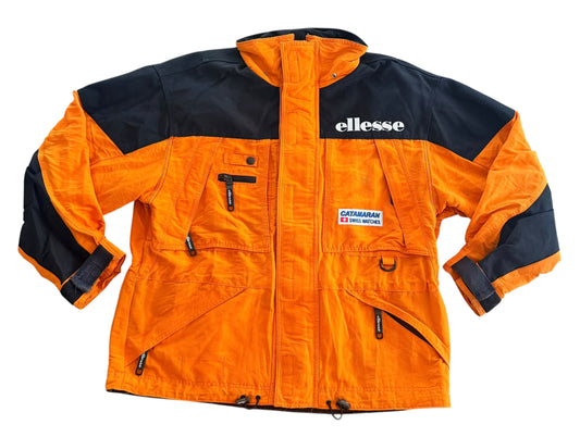 Vintage 90s Ellesse Orange Black Ski Jacket, XL