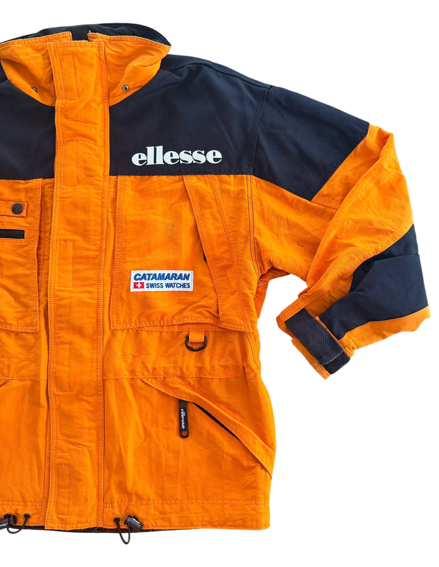 Vintage 90s Ellesse Orange Black Ski Jacket, XL