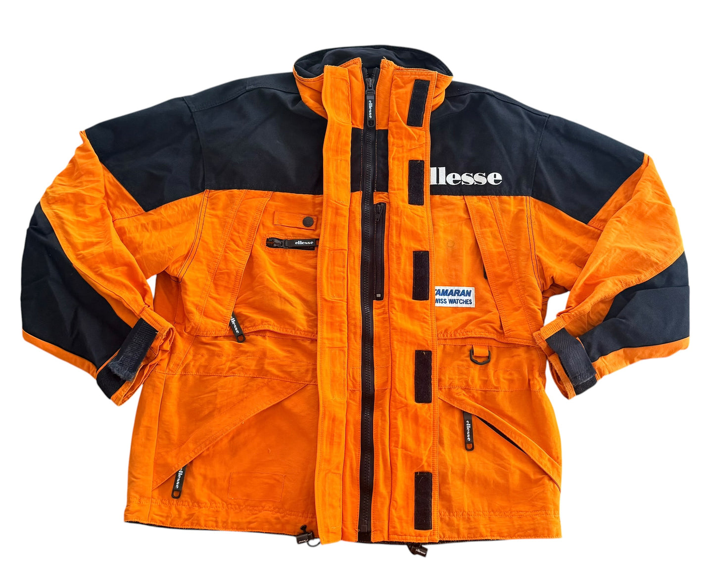 Vintage 90s Ellesse Orange Black Ski Jacket, XL