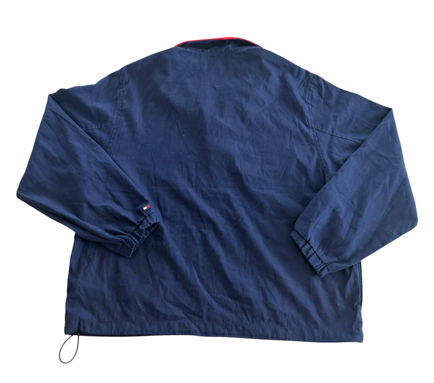 Vintage 2000s Tommy Hilfiger Navy Blue Quarter Zip Windbreaker Jacket, Large